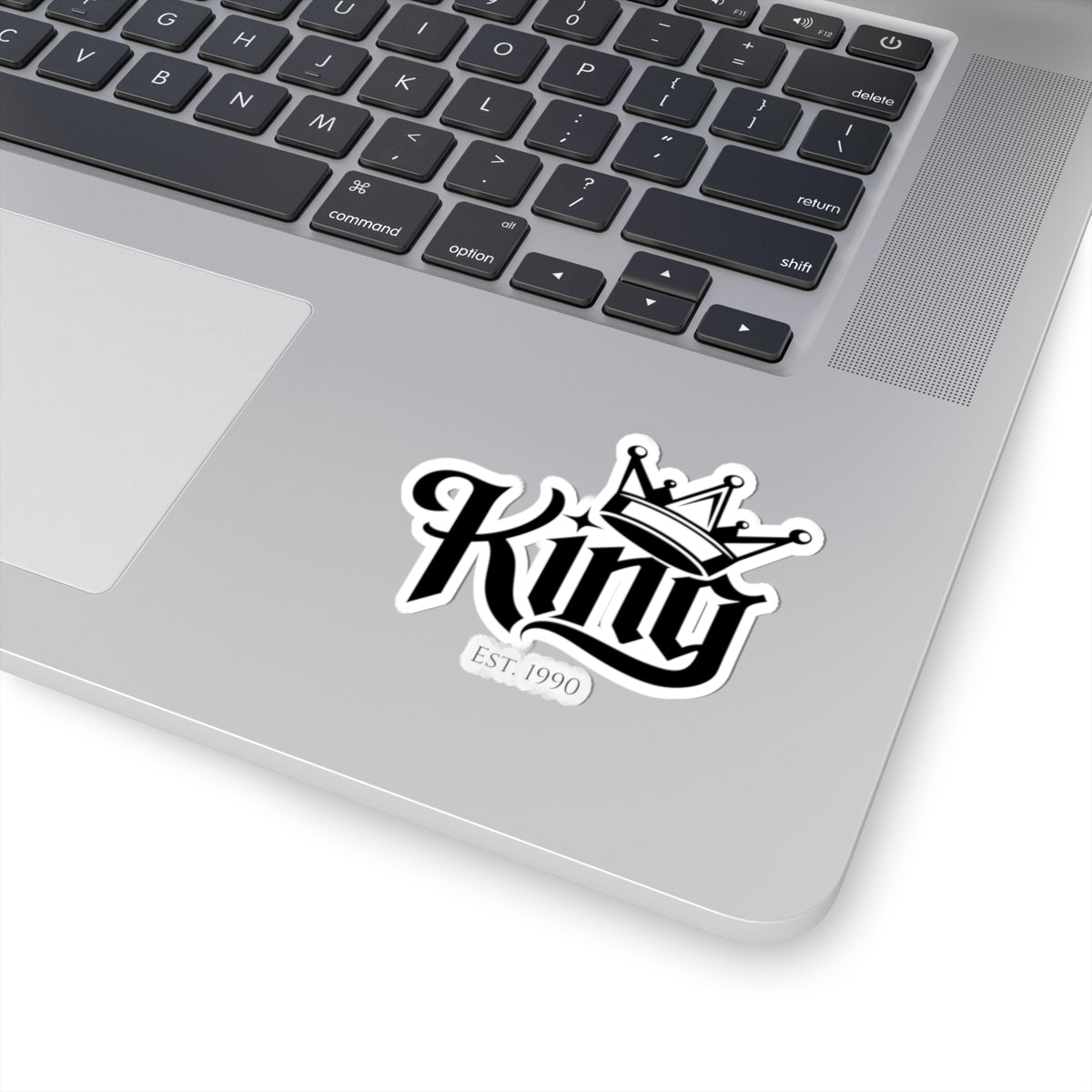 King Crown Sticker – “King” Script Kiss-Cut Vinyl Sticker