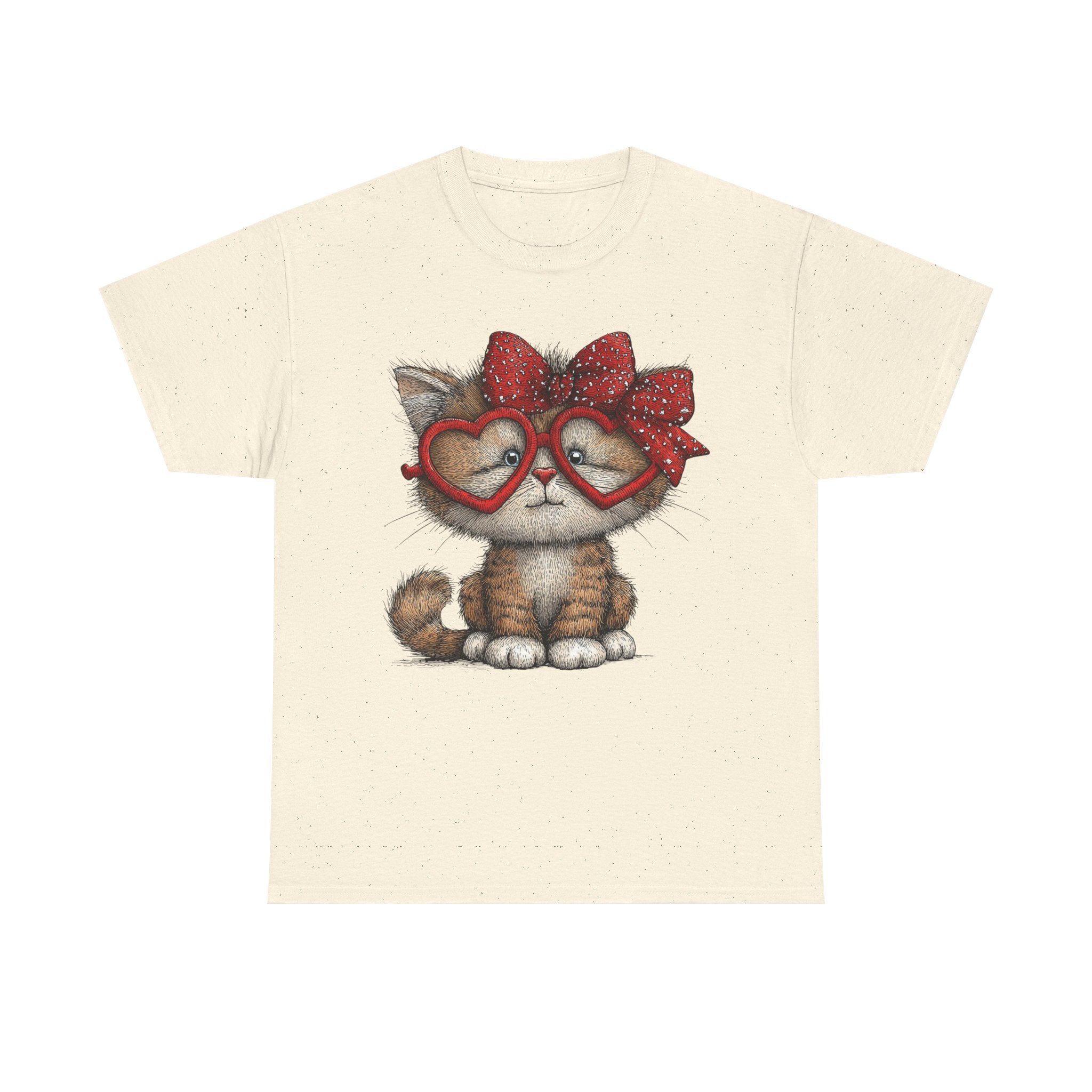 Cute Kitten with Heart Glasses Tee