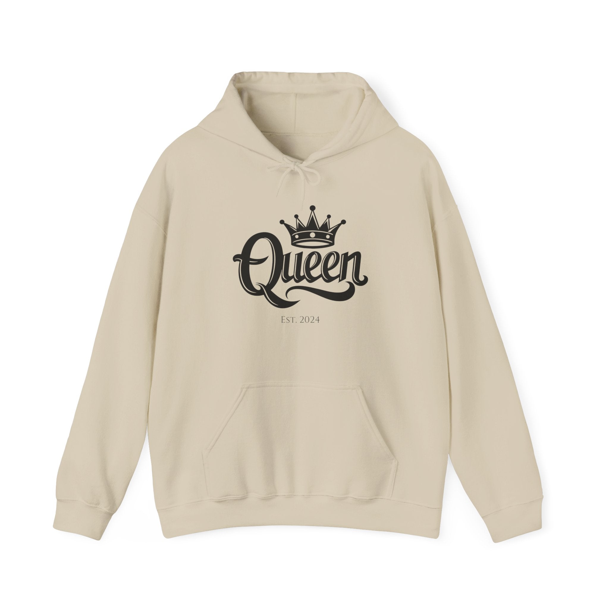 Queen Crown Hoodie – Minimal “Queen” Pullover Sweatshirt