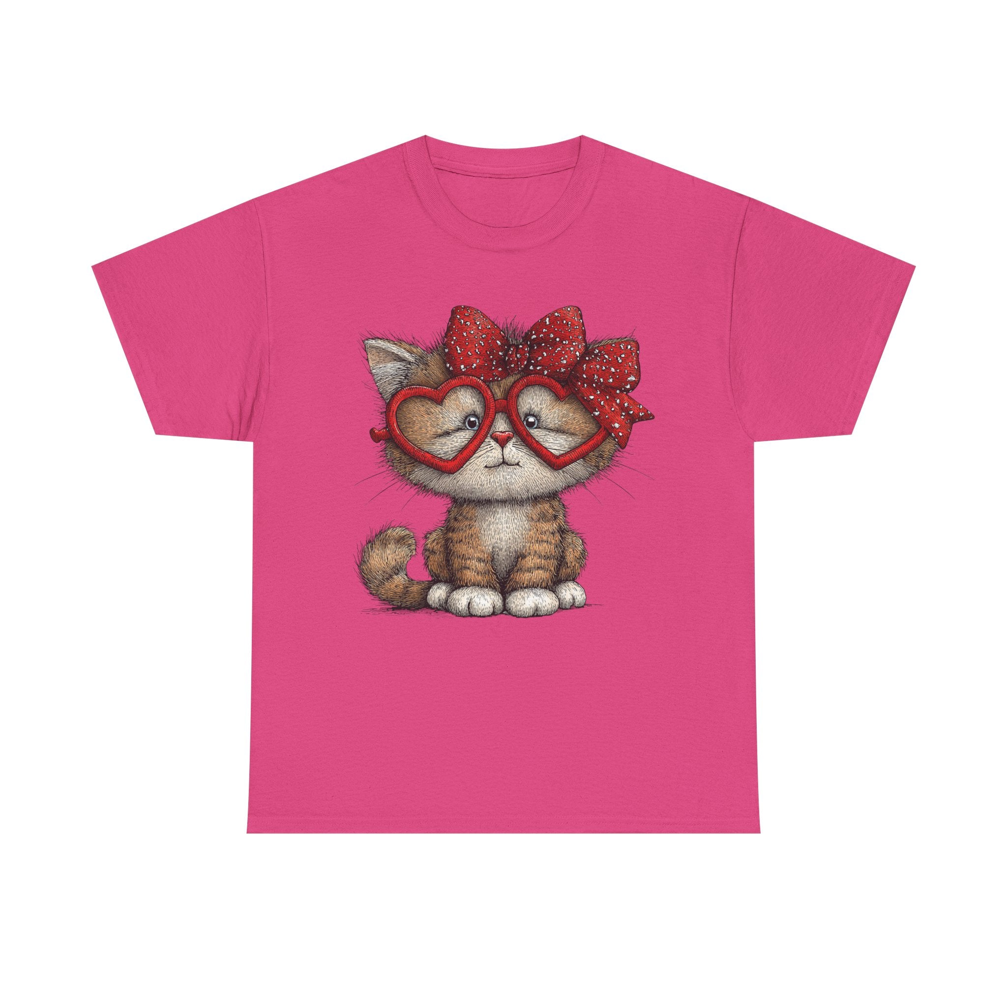 Cute Kitten with Heart Glasses Tee